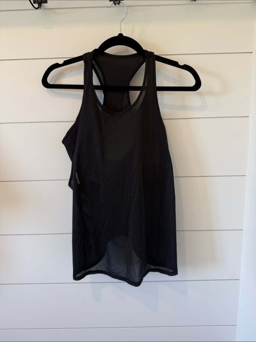 lululemon athletica Black Racerback Mesh Tank
